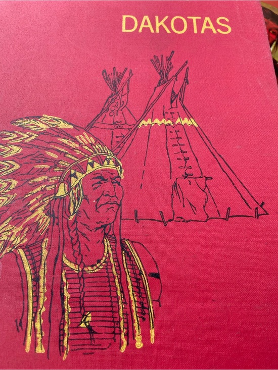 Vintage Other - Vintage Native American Indian book Indians Dakotas Chief feather headdress red
